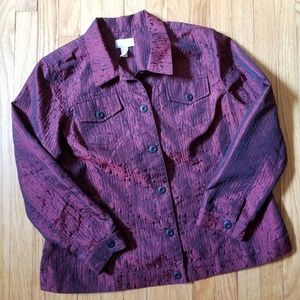 Chico's Jacket Red Black XL